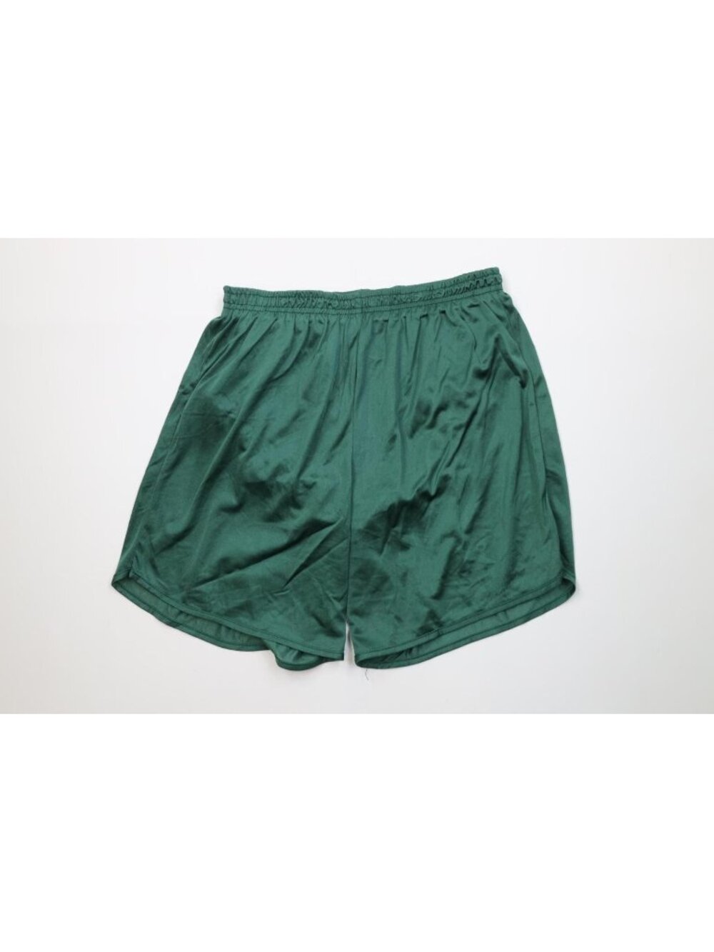 Vintage 90s Mens XL Silky Nylon Lined Running Jogging Short Shorts Green USA